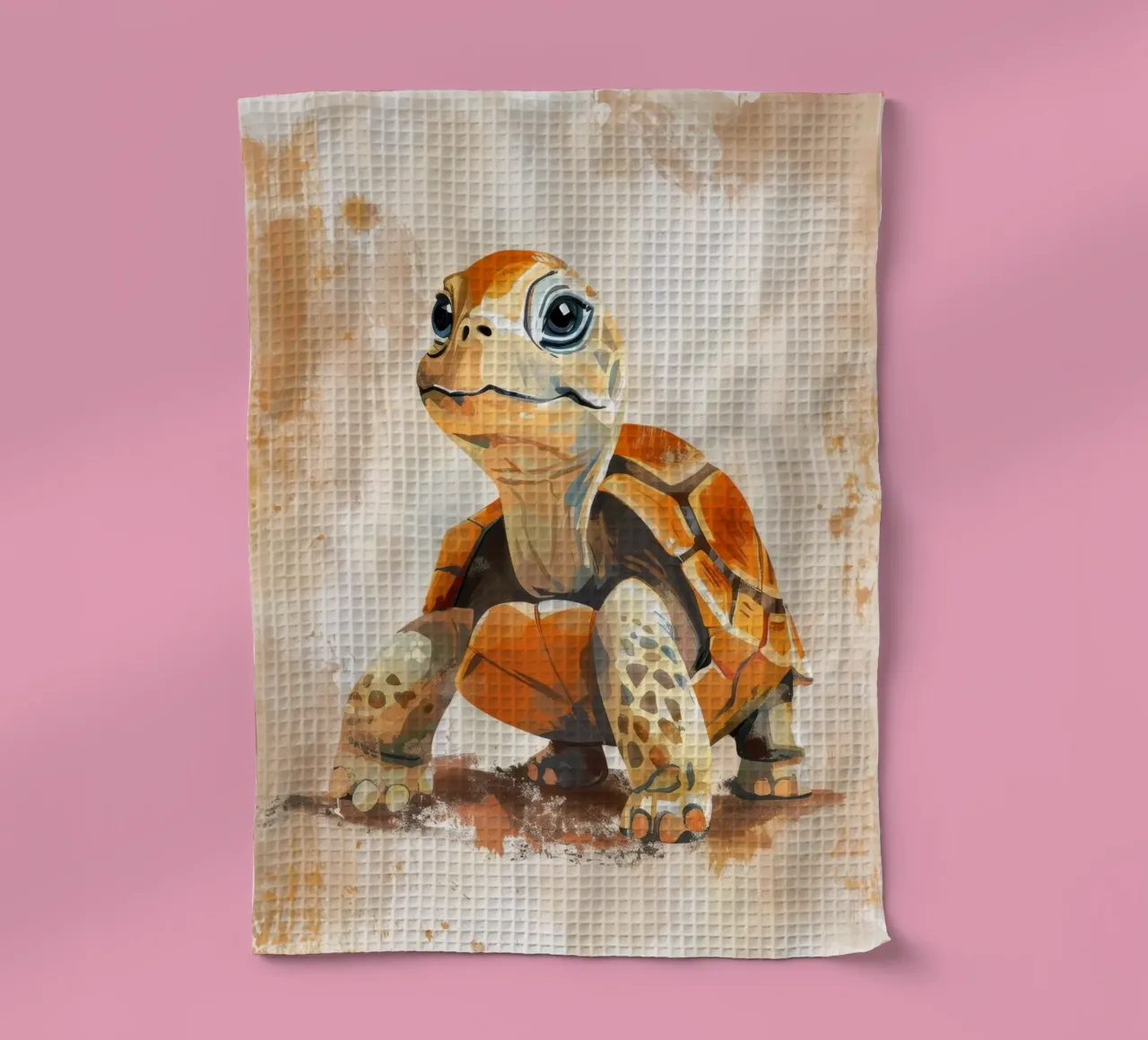 Tortue explorant un paysage sablonneux torchon de DesignDoodle