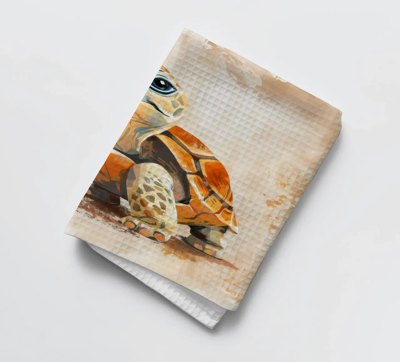 Tortue explorant un paysage sablonneux torchon de DesignDoodle
