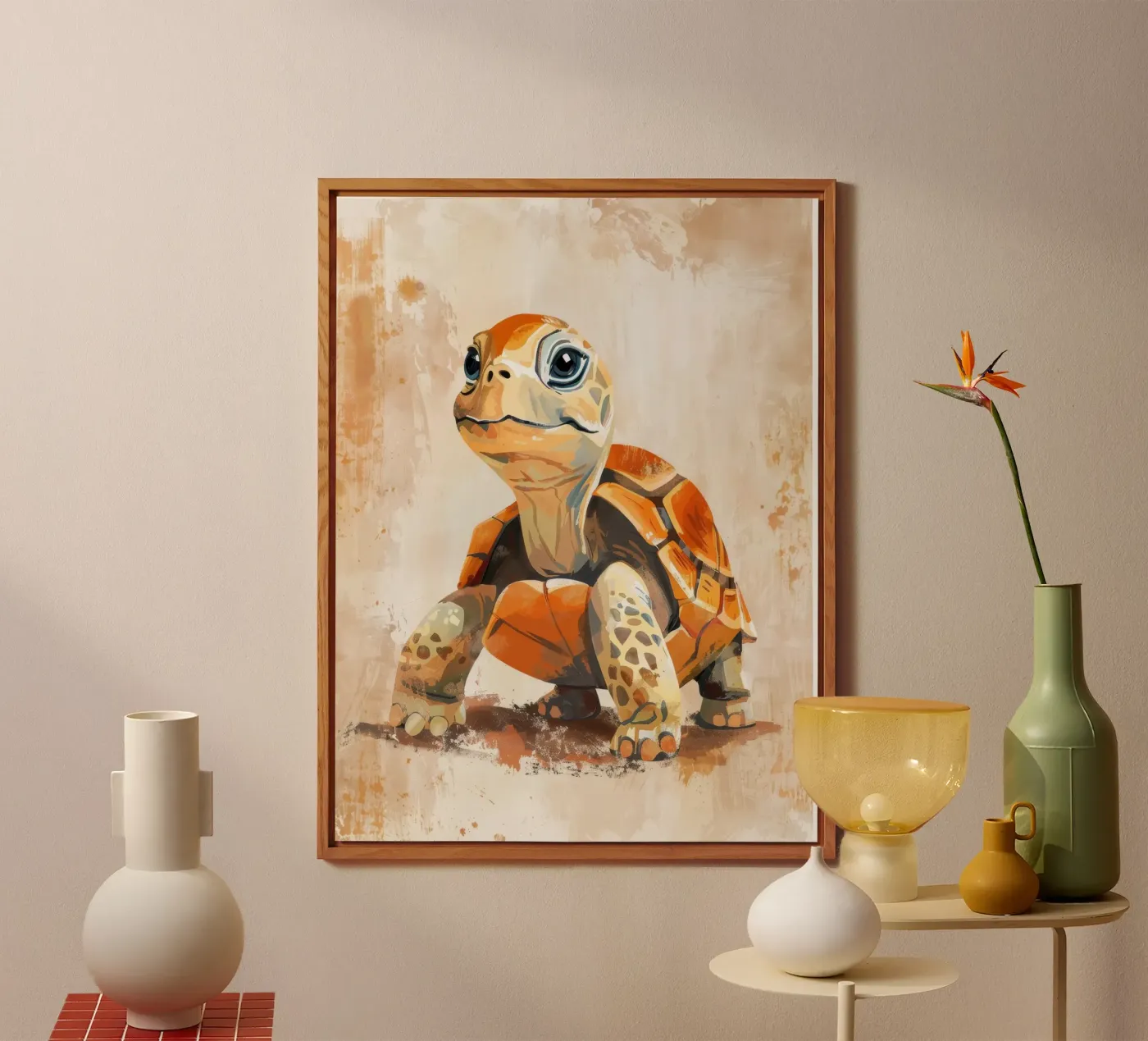 Turtle exploring a sandy landscape forex plate by DesignDoodle