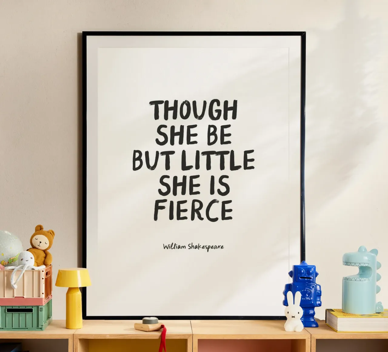 She Is Fierce Quote - Black & White - Nursery & Kids carta hahnemühle da Print52