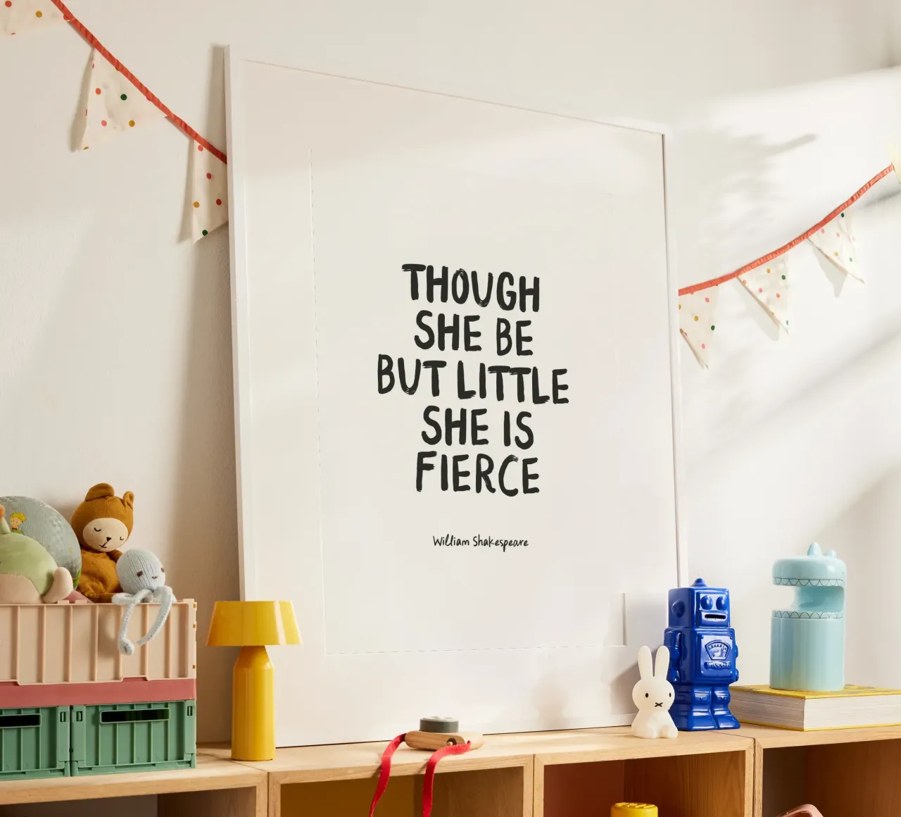 She Is Fierce Quote - Black & White - Nursery & Kids carta hahnemühle da Print52