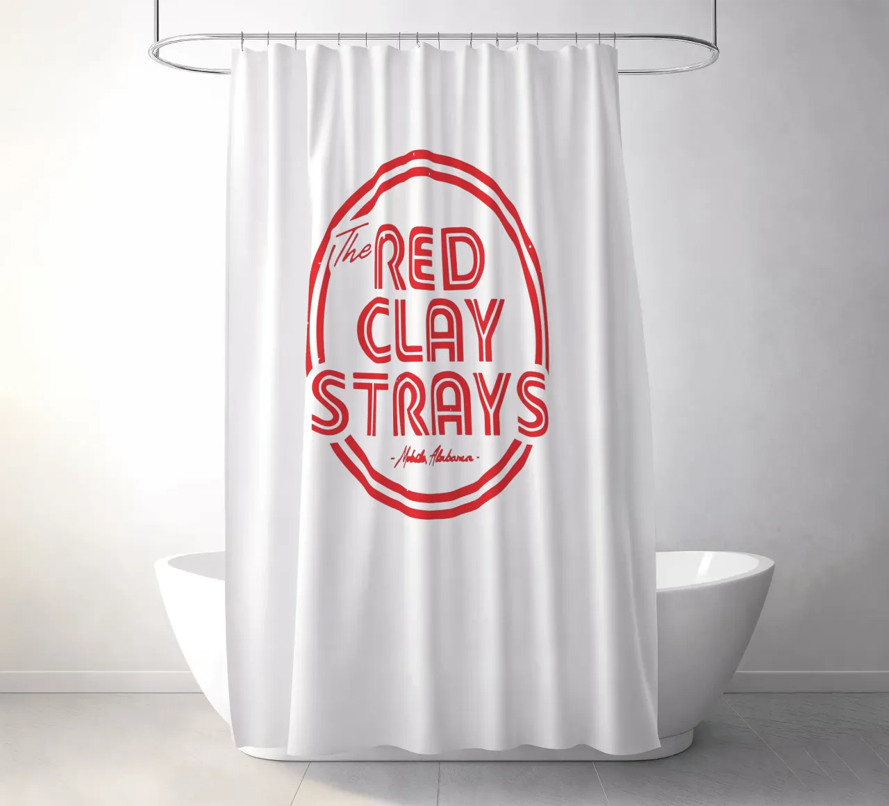 The Red Clay Starys shower curtain by Music Fest