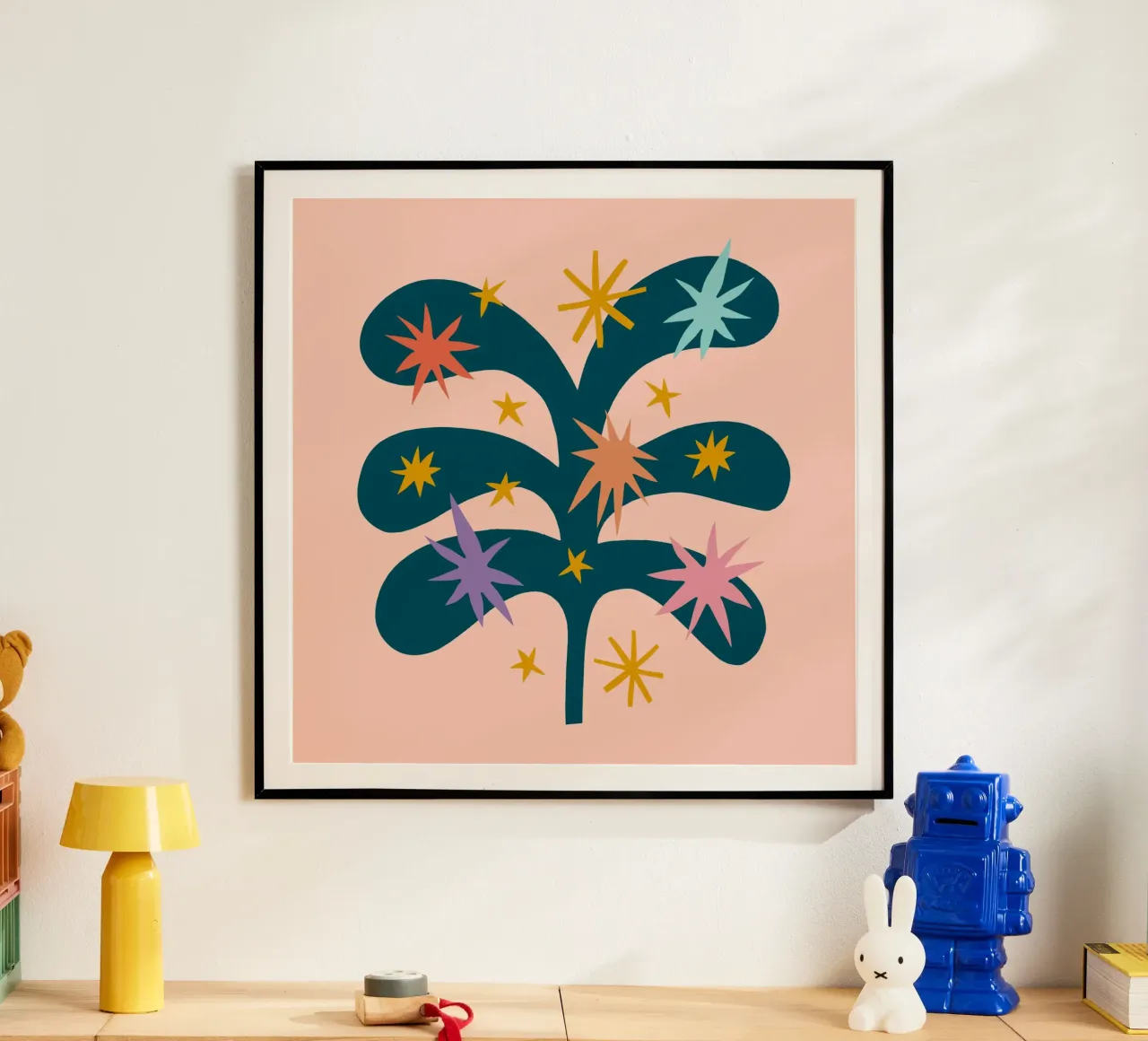 Happy Christmas No 27 poster con telaio in legno da treechild