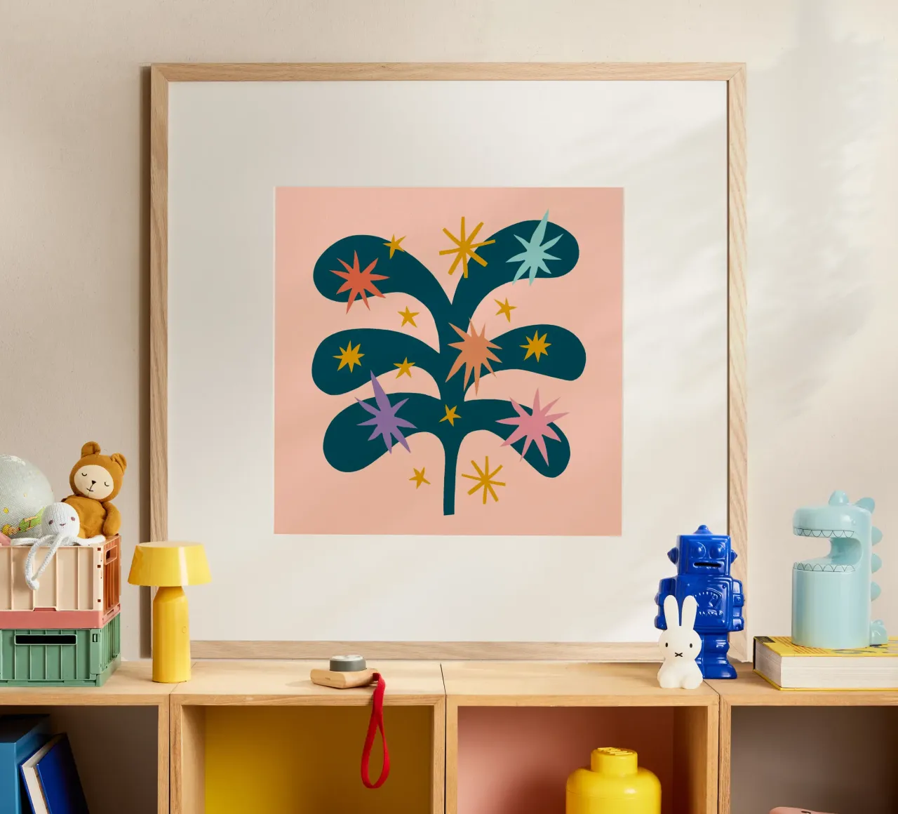 Happy Christmas No 27 poster con telaio in legno da treechild