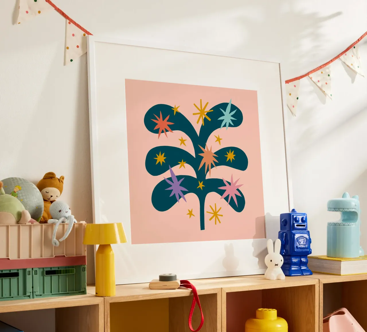 Happy Christmas No 27 poster con telaio in legno da treechild
