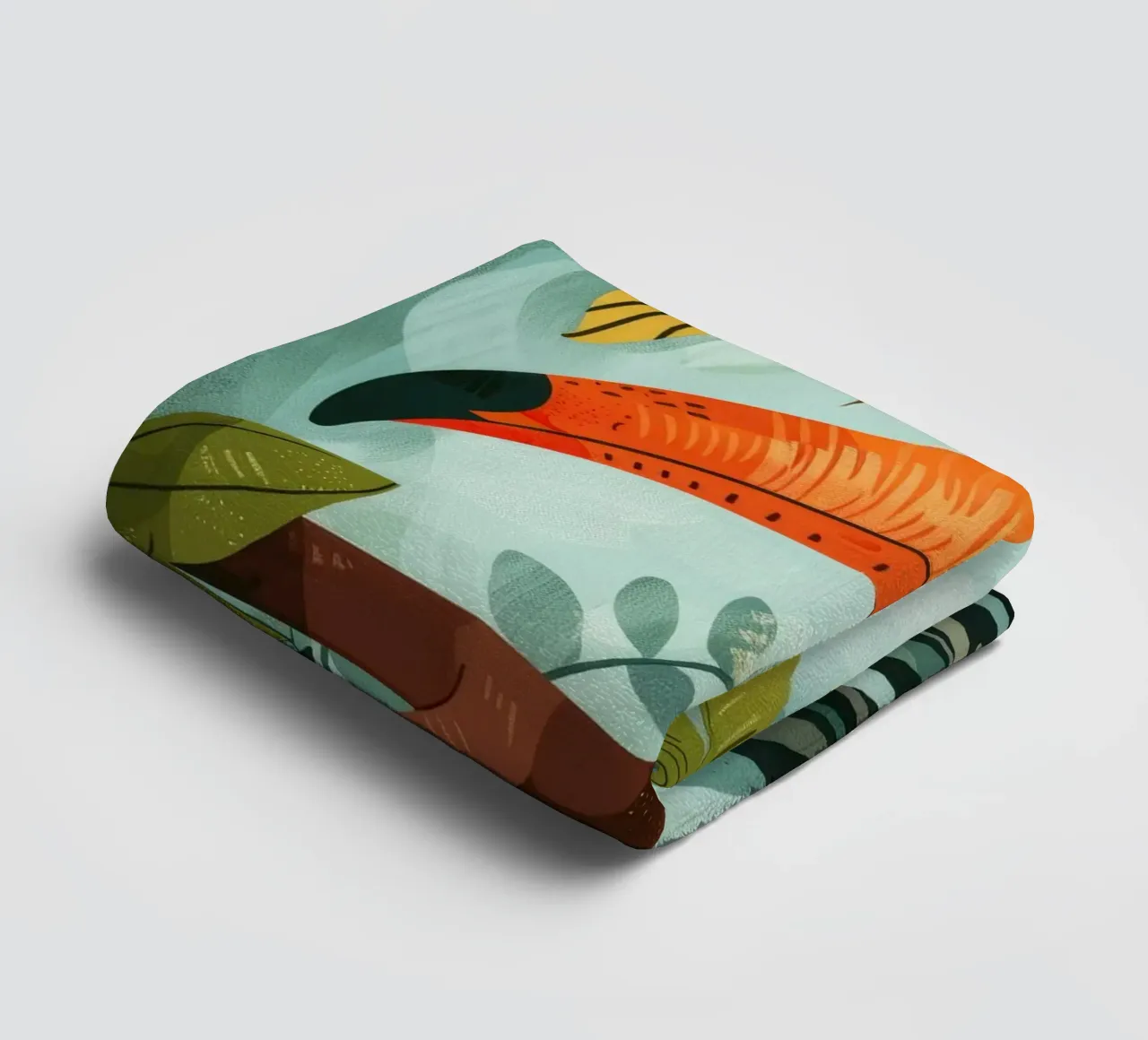 Bunter Tukan inmitten von tropischem Laub in üppigen Wäldern Handtuch von DesignDoodle