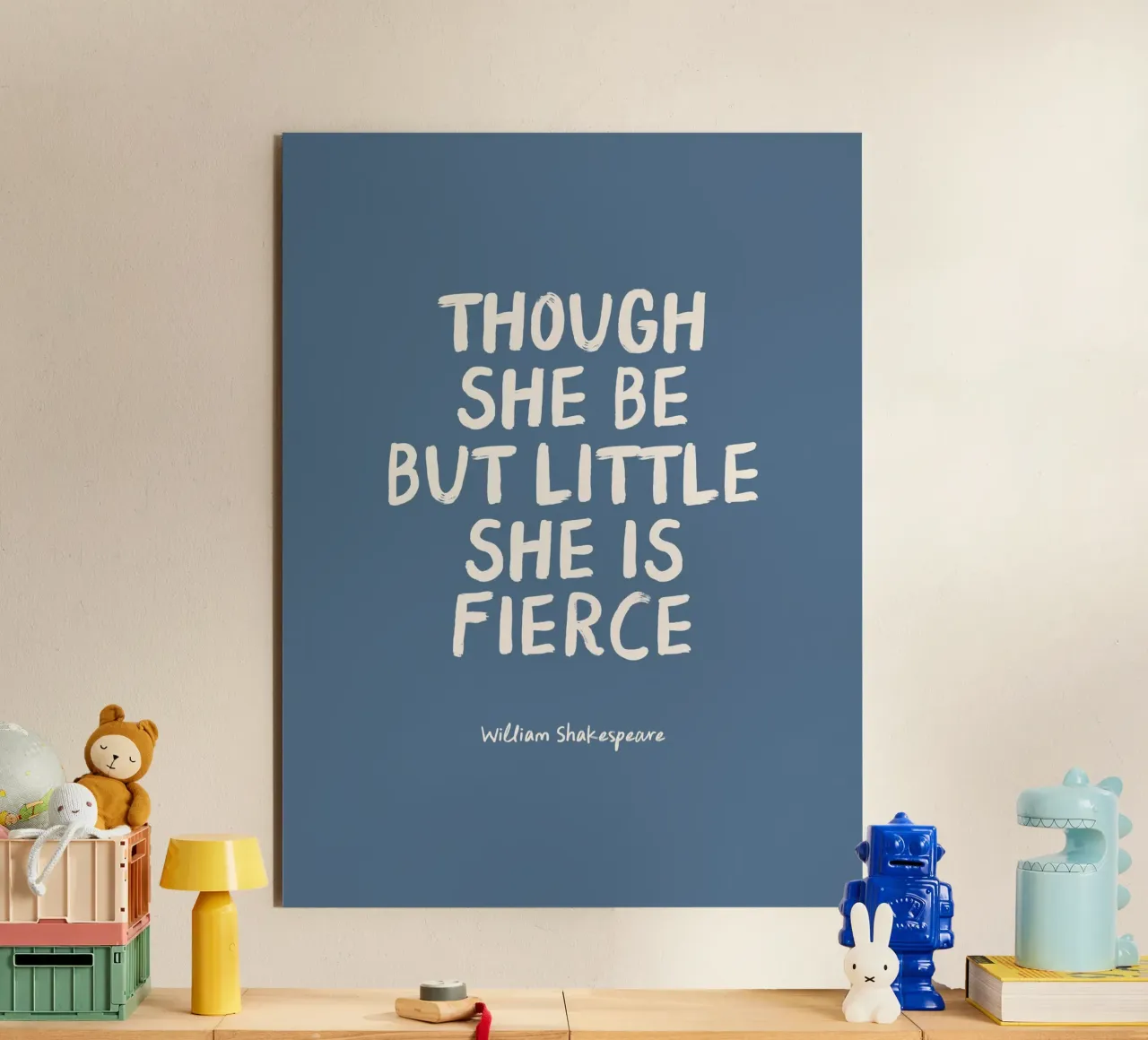 She Is Fierce Quote in Blue - Nursery & Kids alluminio dibond da Print52