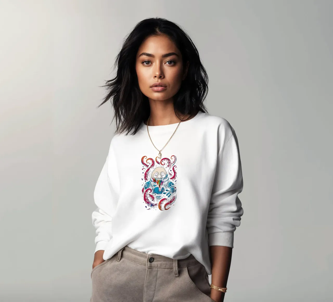 Cosmic Panda Kraken felpa da BadrBrand