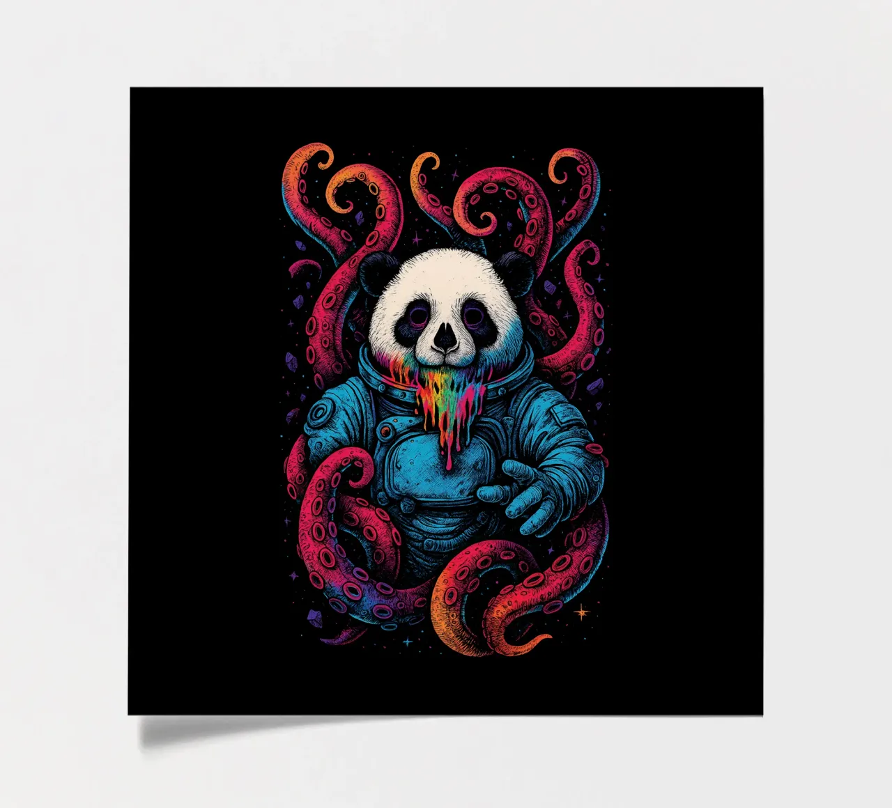 Cosmic Panda Kraken sticker sheet by BadrBrand