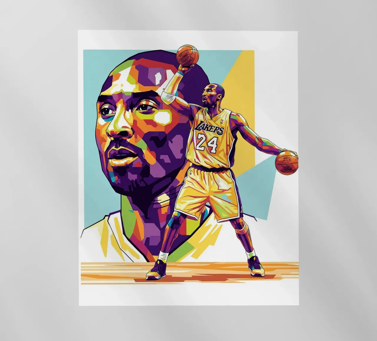 Kobe Bryant-WPAP art 1 pellicola backlit da Hantamrata