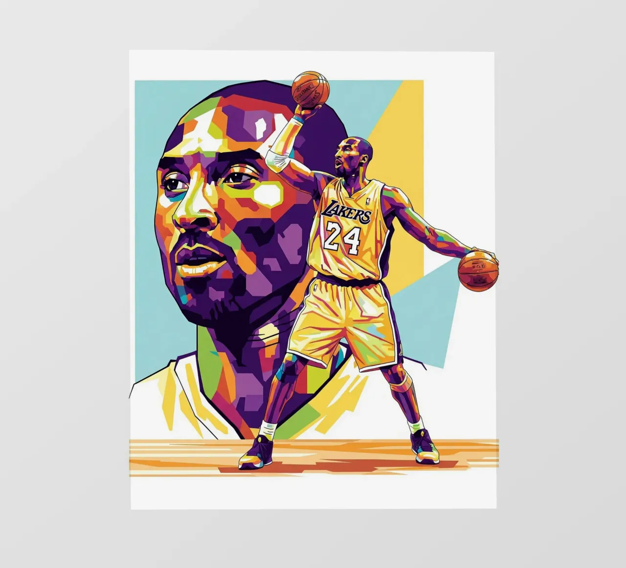 Kobe Bryant-WPAP art 1 pellicola backlit da Hantamrata