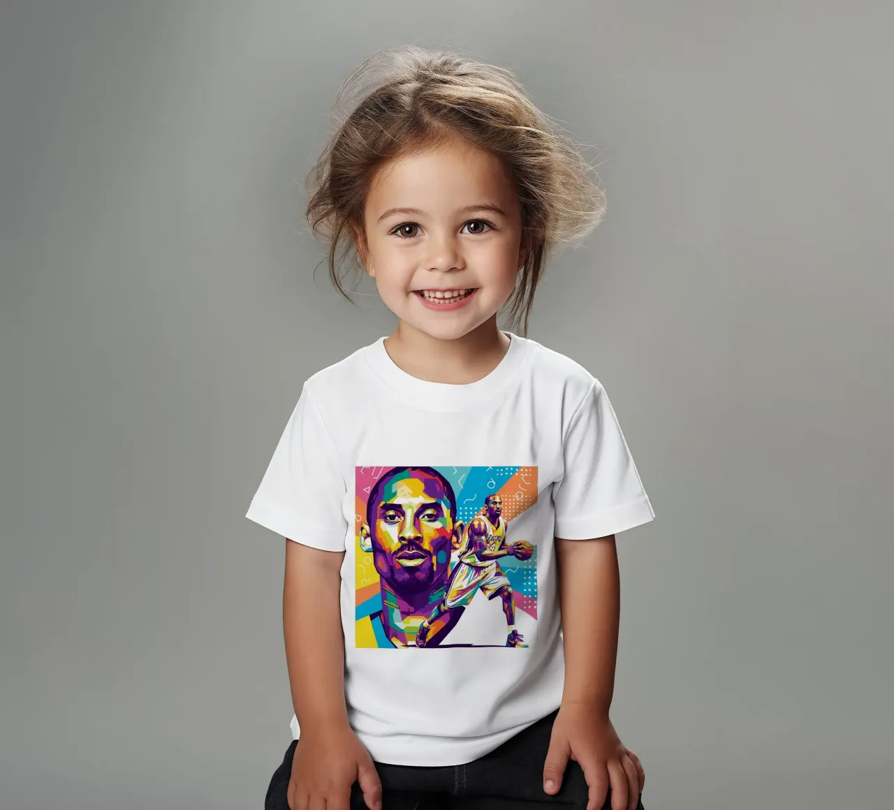 Kobe Bryant-WPAP art 2 kids t-shirt by Hantamrata