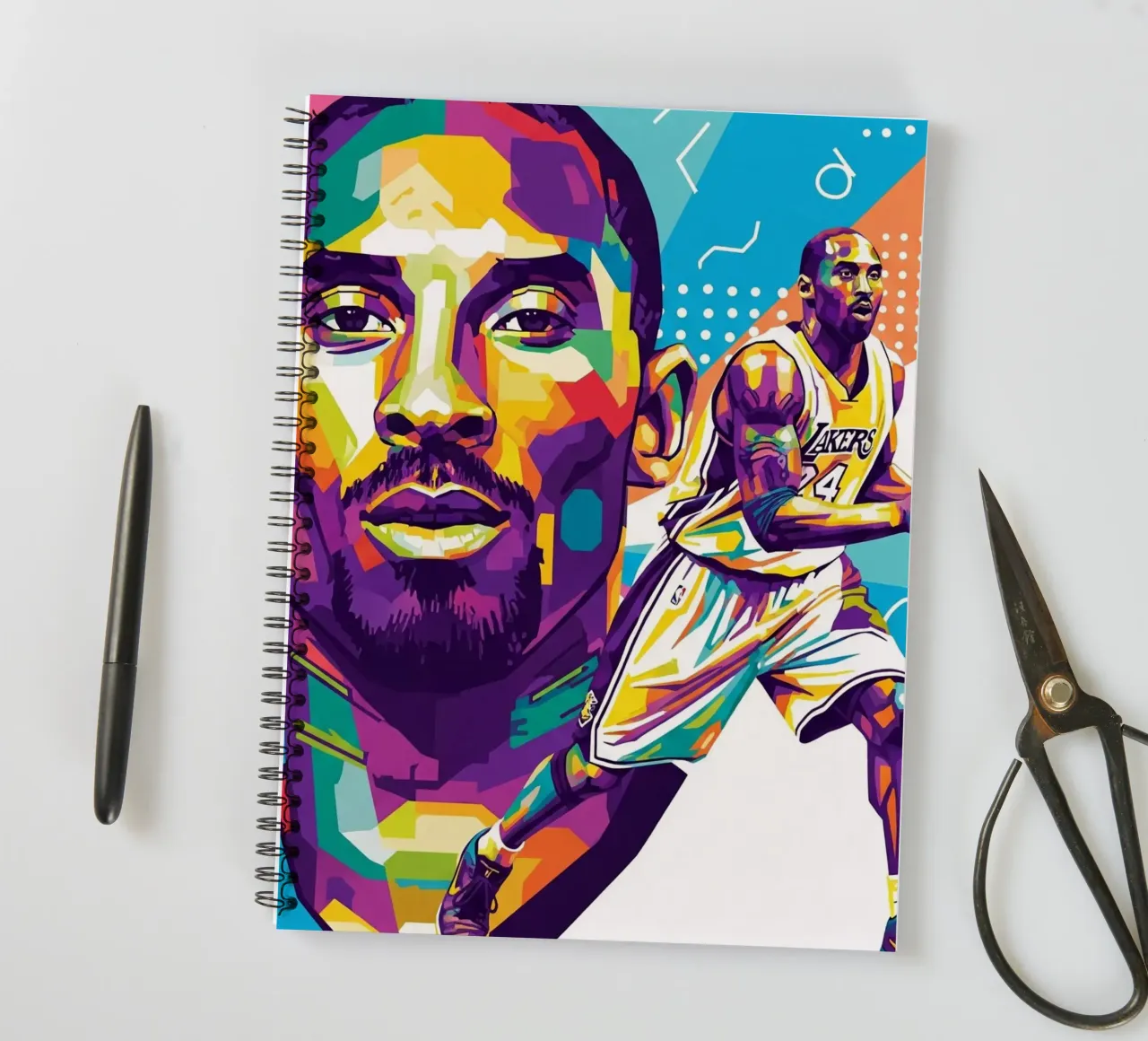 Kobe Bryant-WPAP art 2 notitieboek met spiraal van Hantamrata
