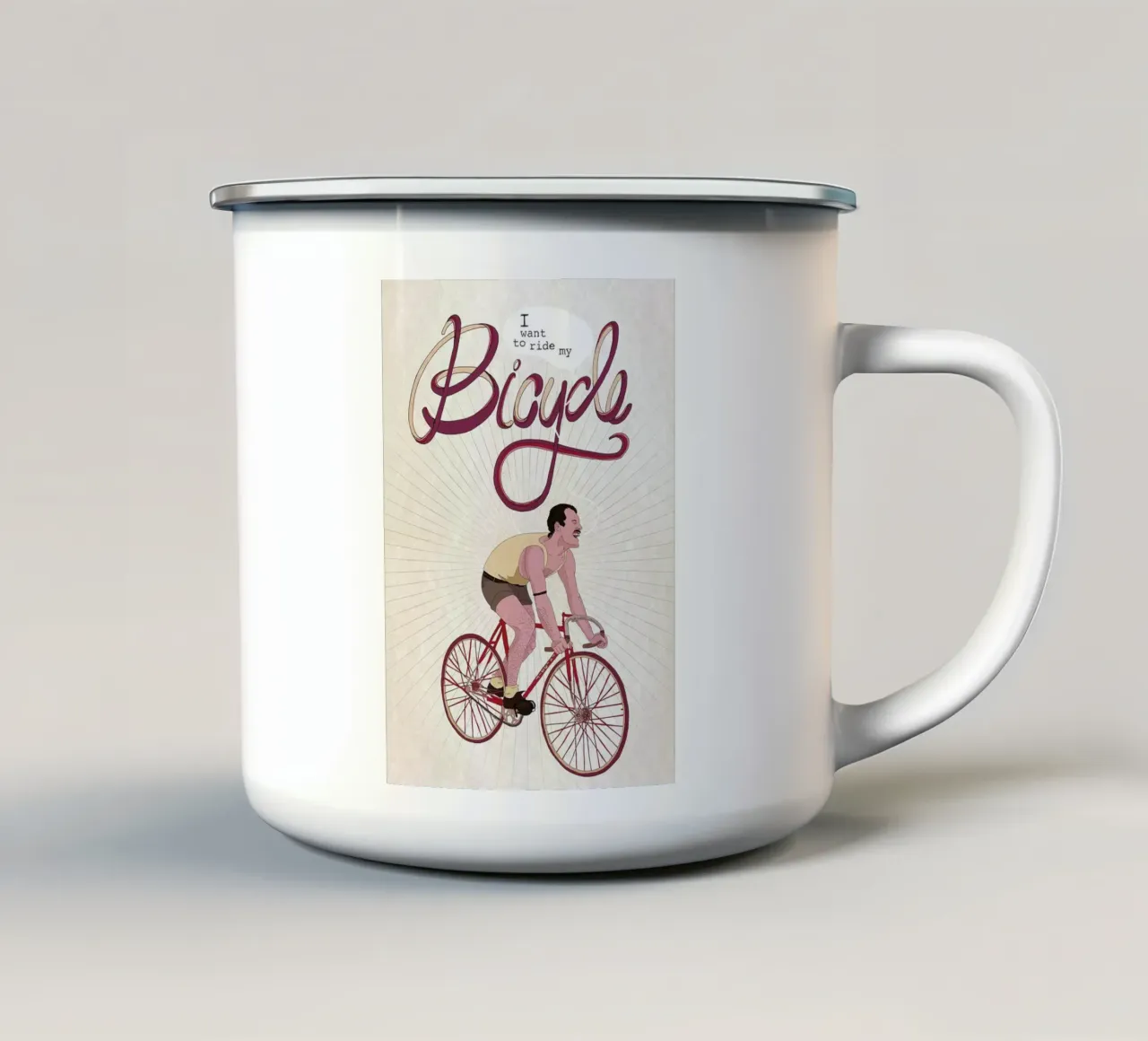 canotta per bicicletta tazza in smalto da Elliott Walsh