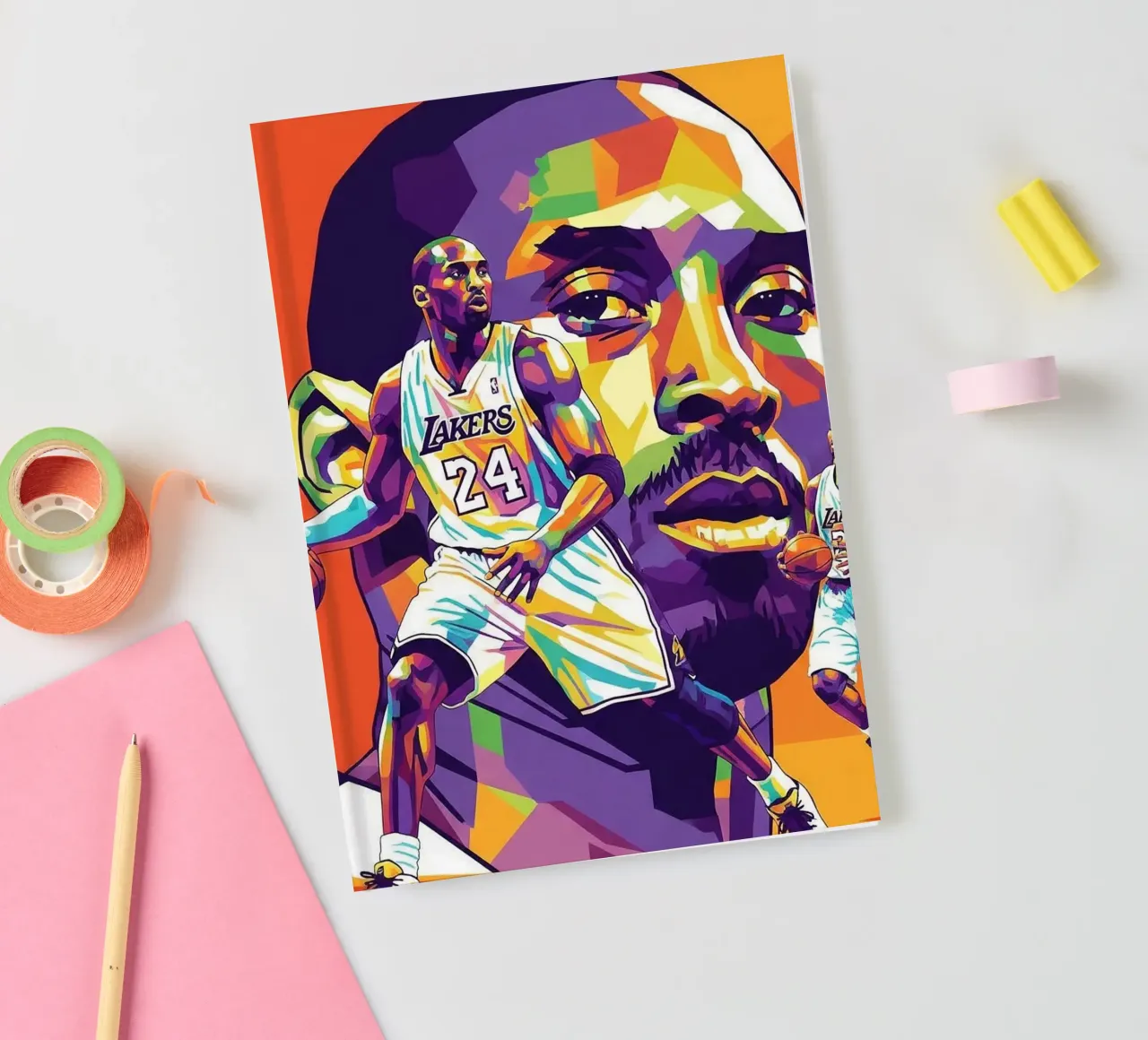 Kobe Bryant-WPAP art 4 notebook by Hantamrata