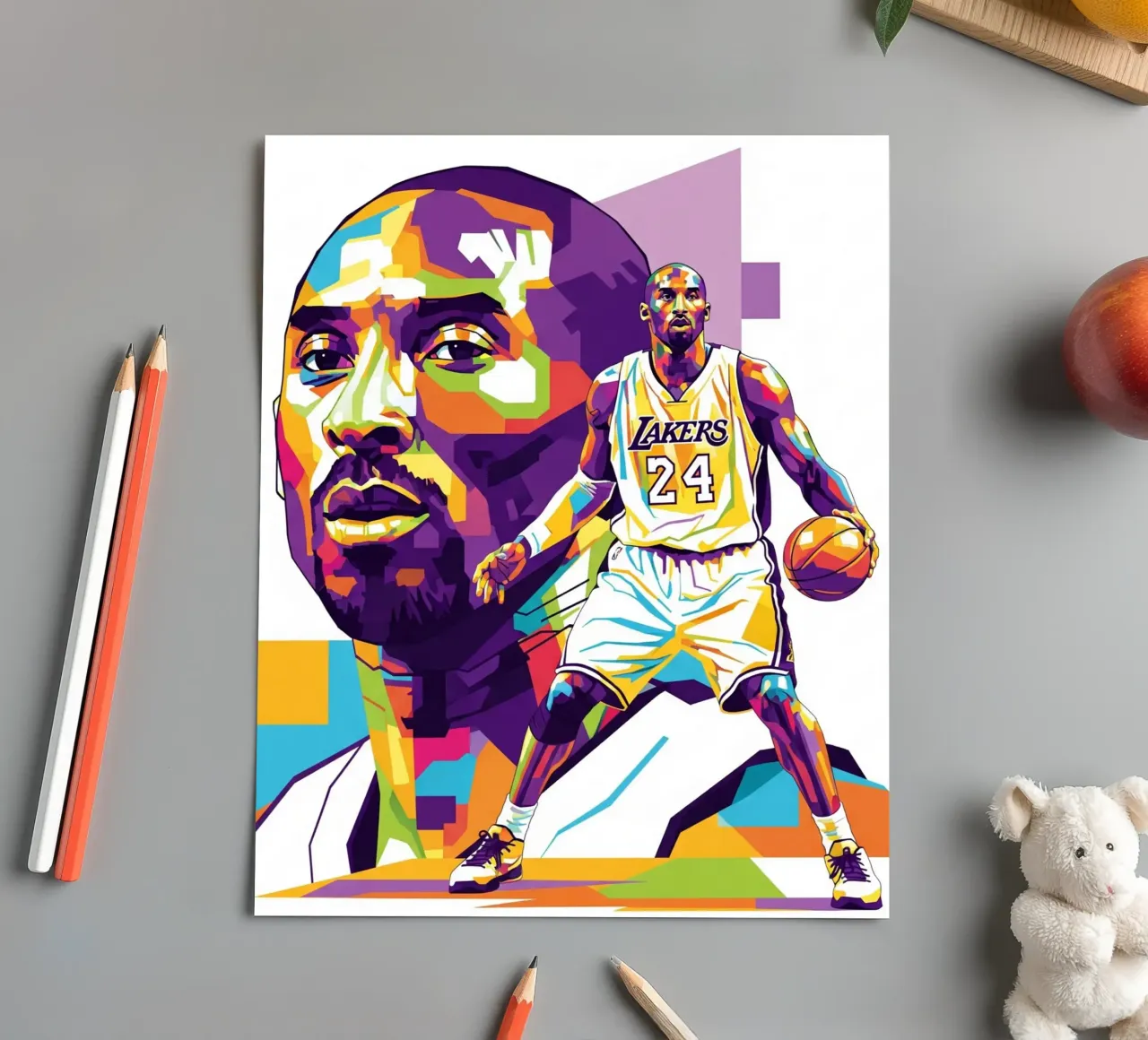 Kobe Bryant-WPAP art 3 foglio adesivo da Hantamrata