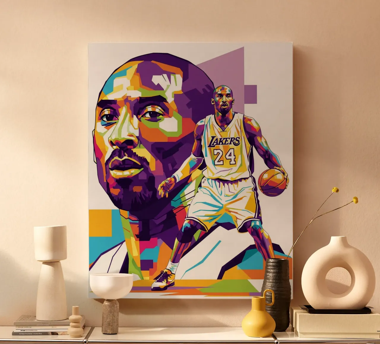 Kobe Bryant-WPAP art 3 tela da Hantamrata