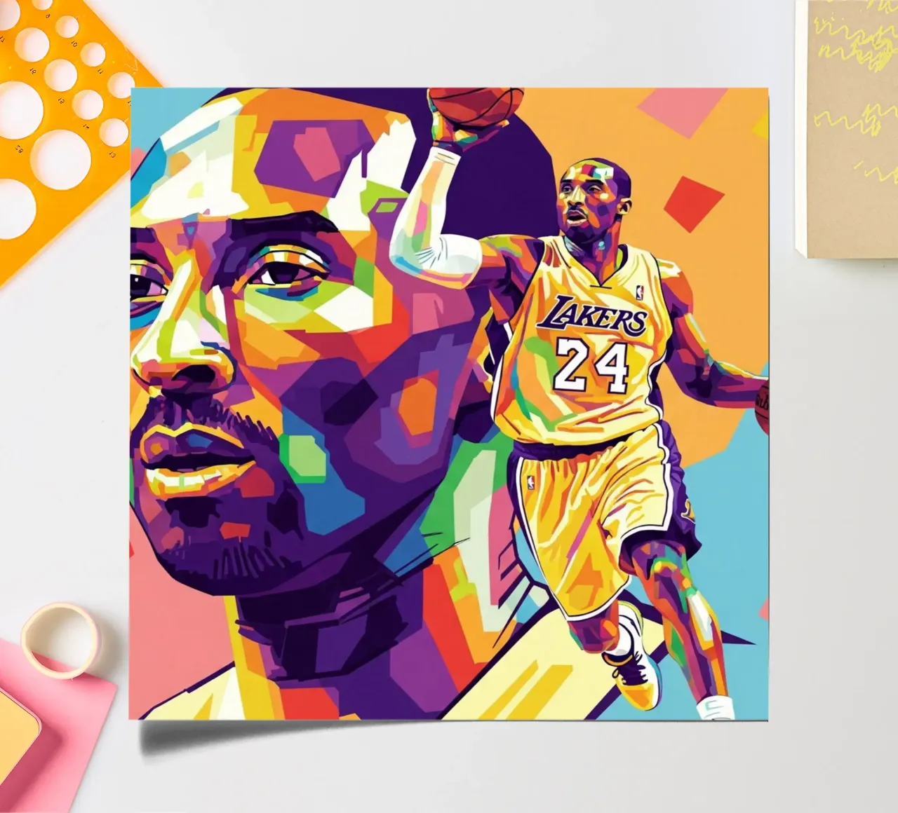 Kobe Bryant-WPAP art 5 foglio adesivo da Hantamrata