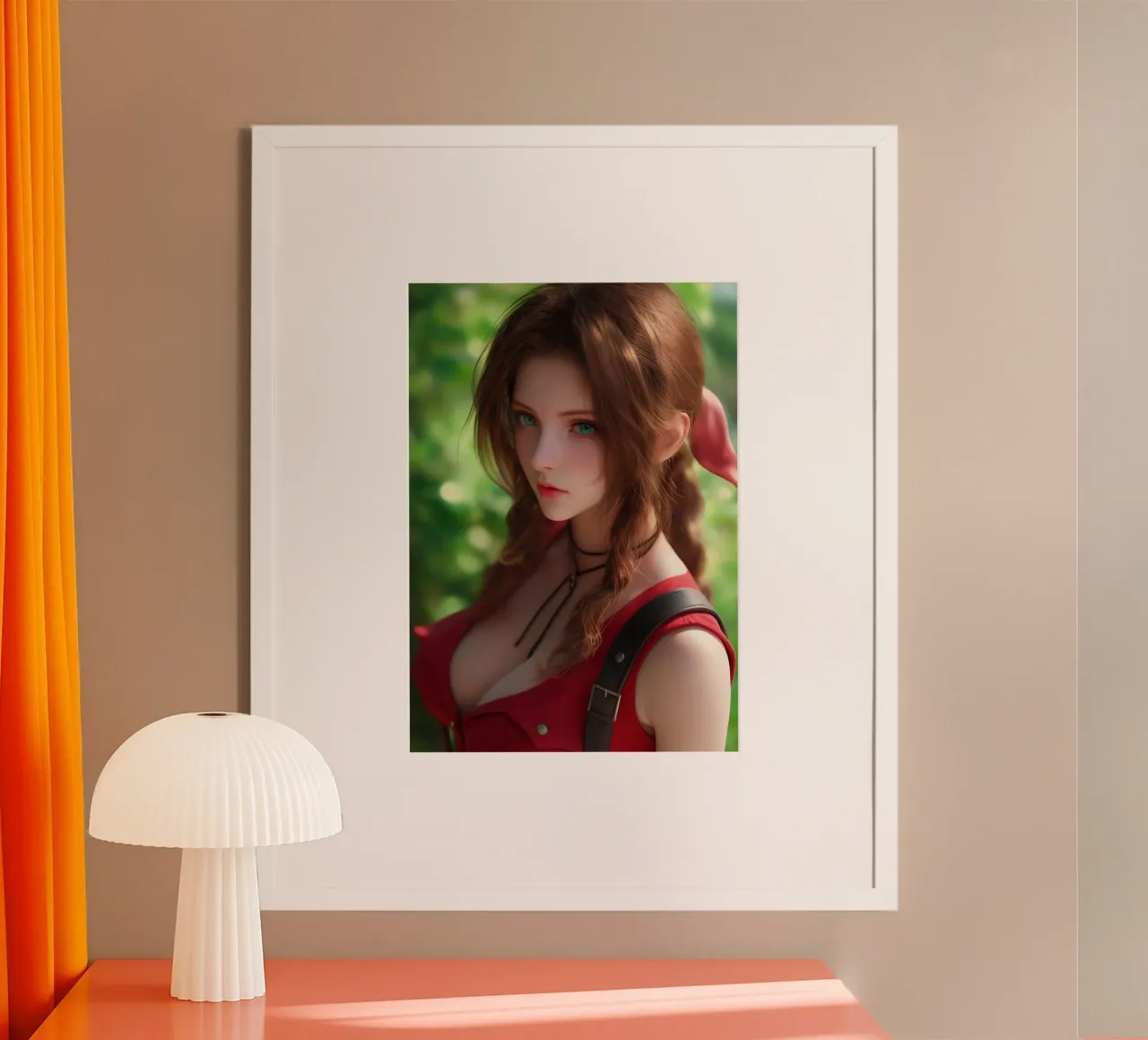 Aerith Fantasia Finale FFVII poster con telaio in plastica da Fleur de Lys