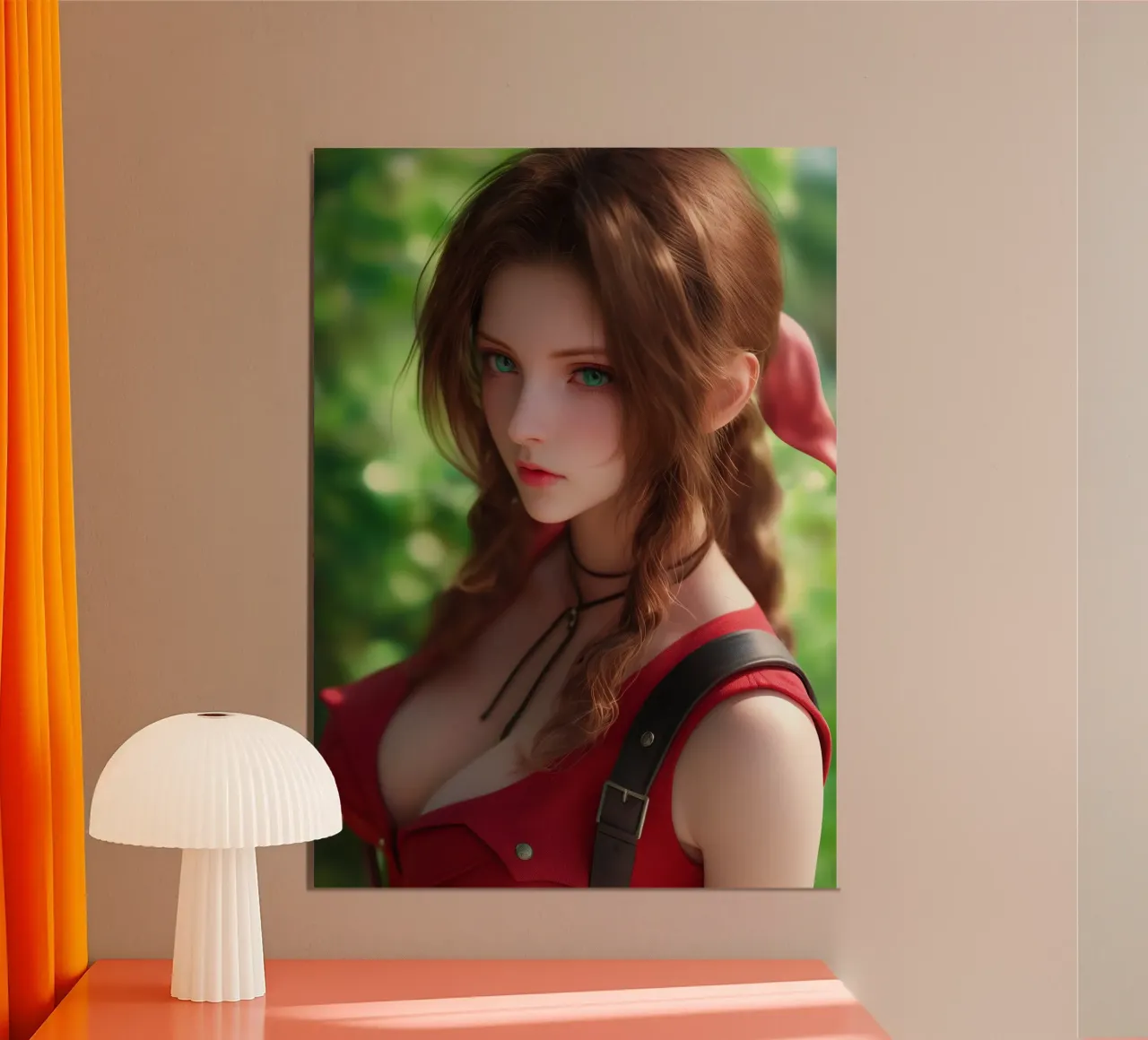 Aerith Fantasia Finale FFVII poster con telaio in plastica da Fleur de Lys