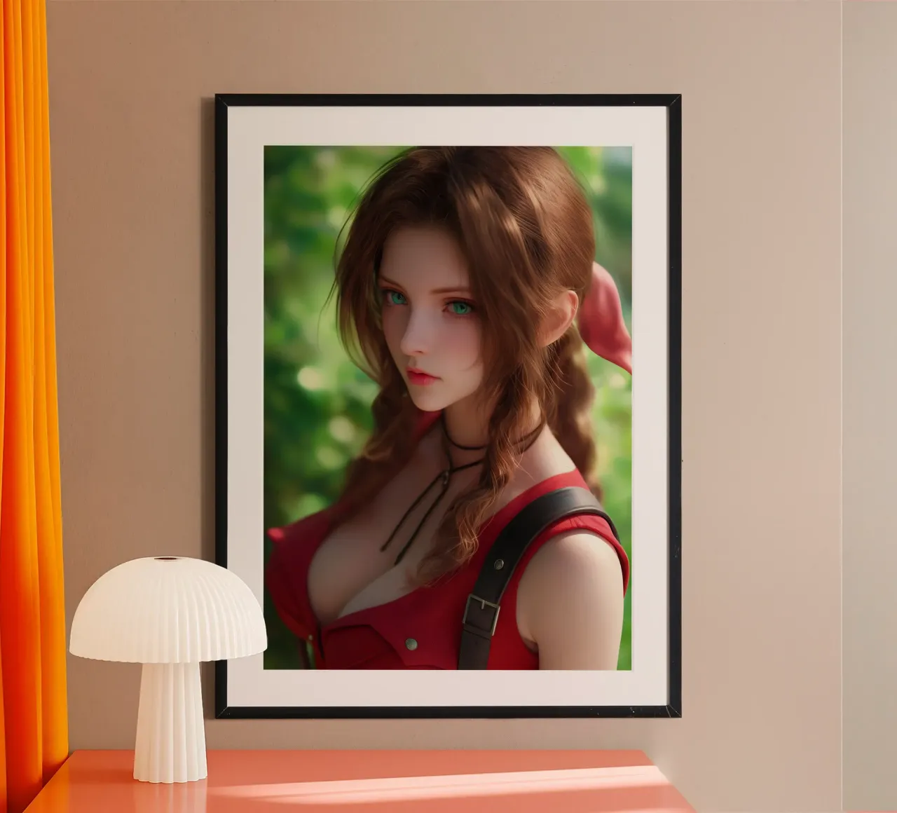 Aerith Fantasia Finale FFVII poster con telaio in plastica da Fleur de Lys