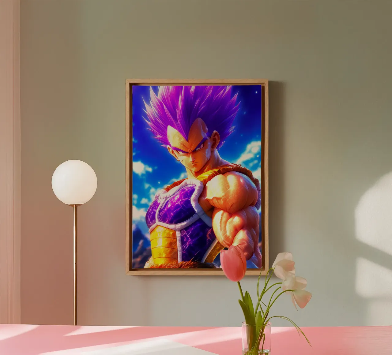 Vegeta Drakenbal canvas met Baklijst van Fleur de Lys