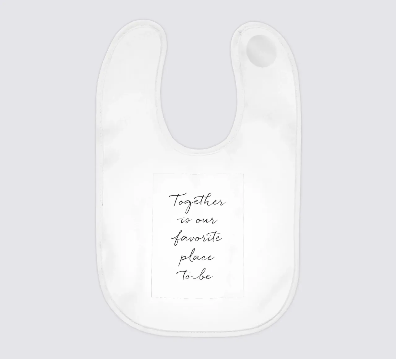 typography quote baby bib by Eva Rogers