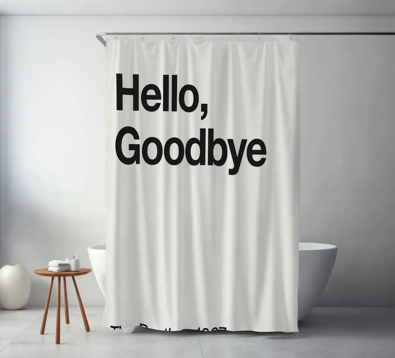 parole ciao addio tenda da doccia da Eva Rogers