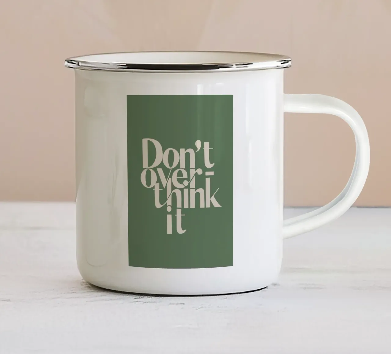 tipografia testo citazione motivazionale tazza in smalto da Eva Rogers