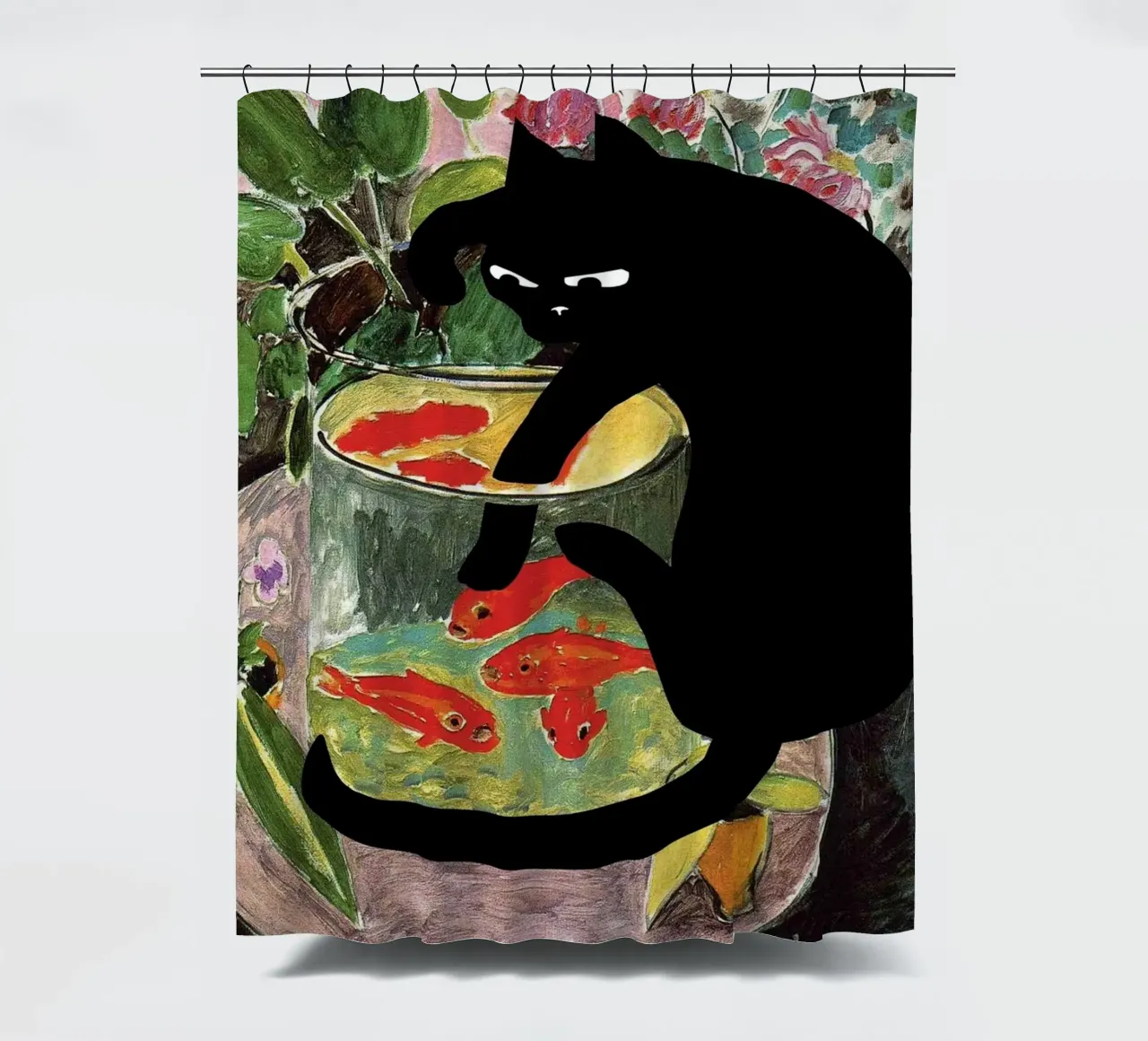Goldfish And Cat tenda da doccia da robertmotoiart
