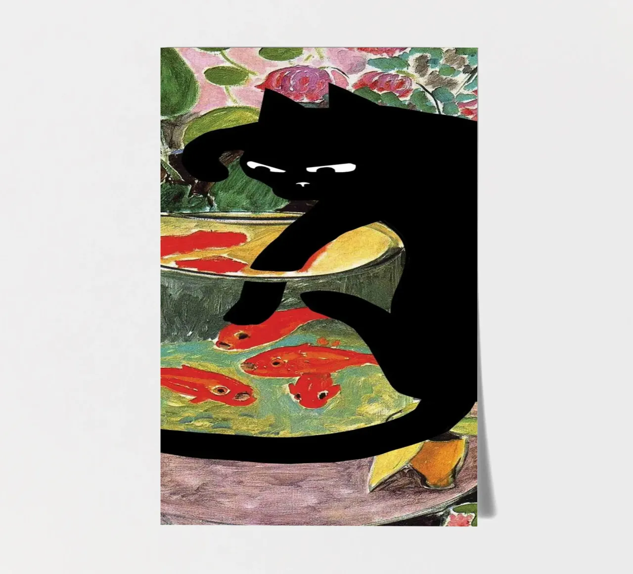 Goldfish And Cat foglio adesivo da robertmotoiart