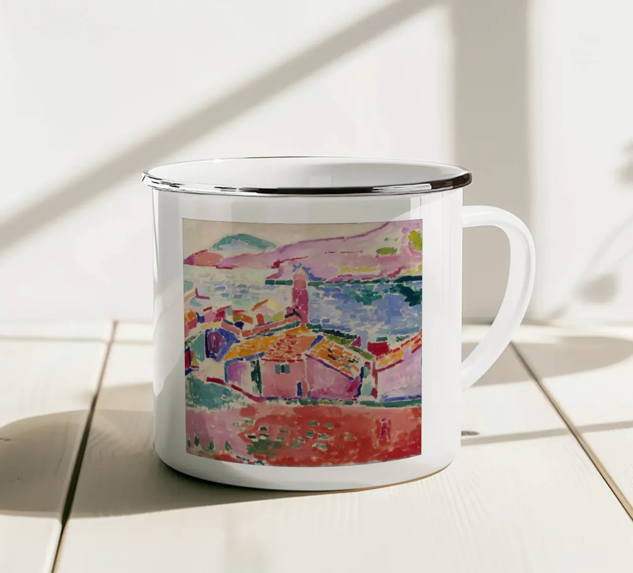 View Of Collioure tazza in smalto da robertmotoiart