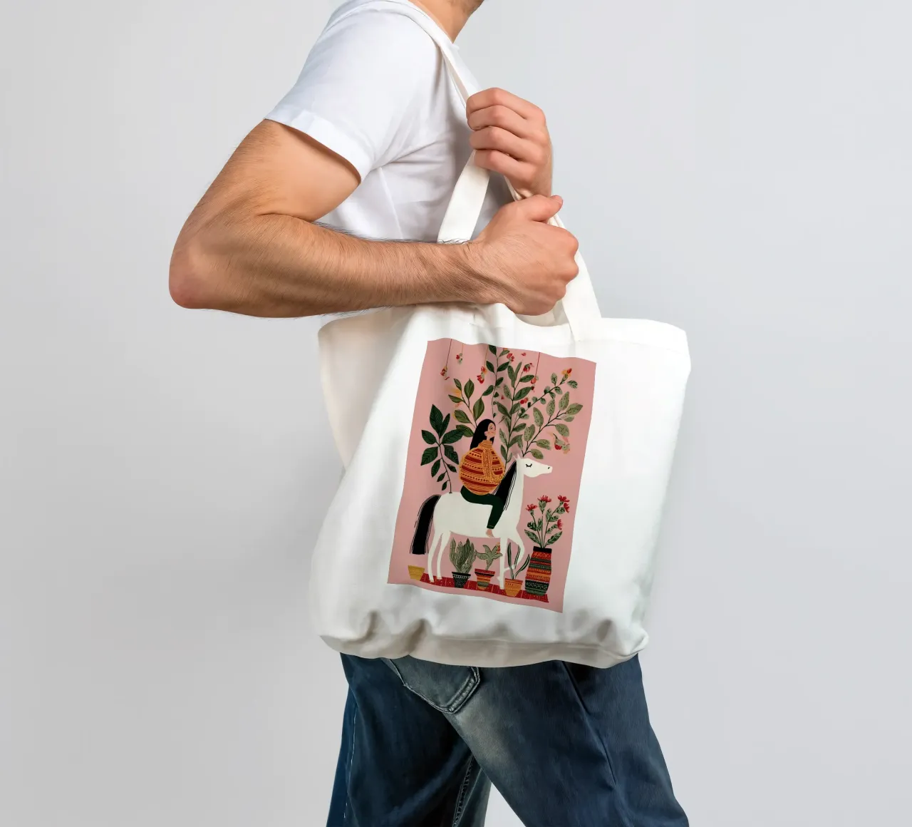 Botanical Journey borsa in juta da Clara August