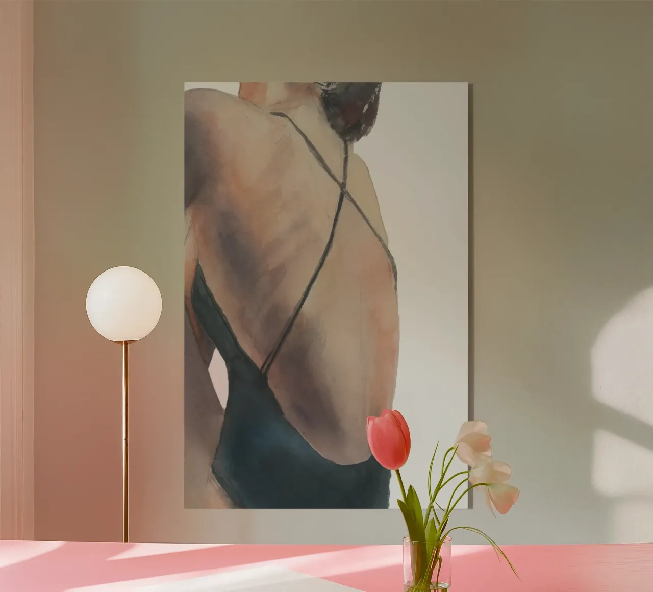 Beautiful Back acrylic glass by treechild