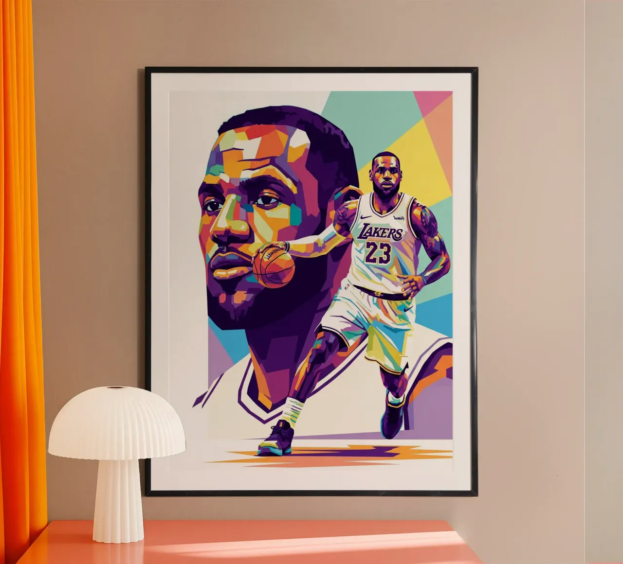 Lebron James-WPAP art style poster con telaio in legno da Hantamrata