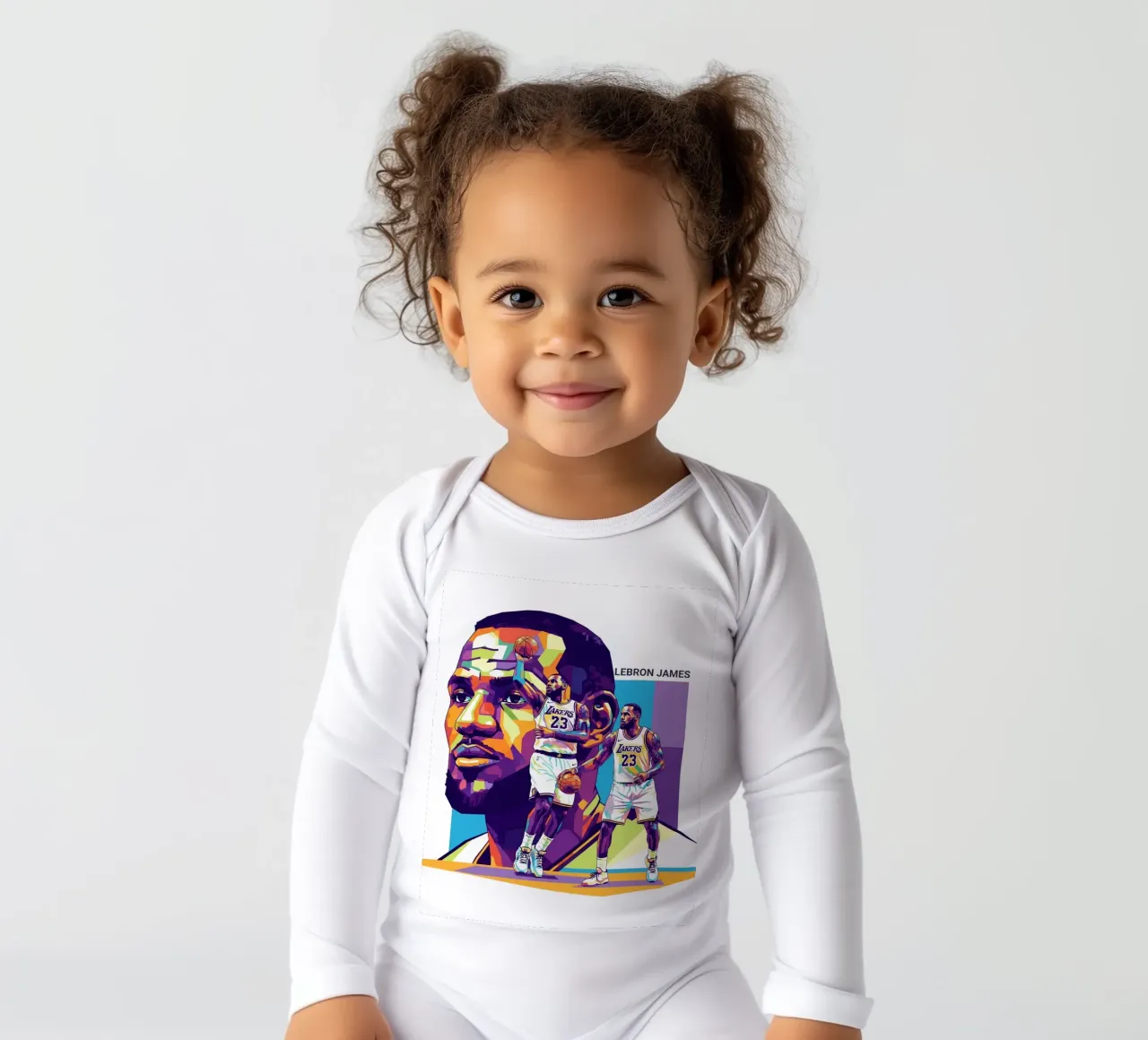 Lebron James-WPAP art style 2 body neonato maniche lunghe da Hantamrata