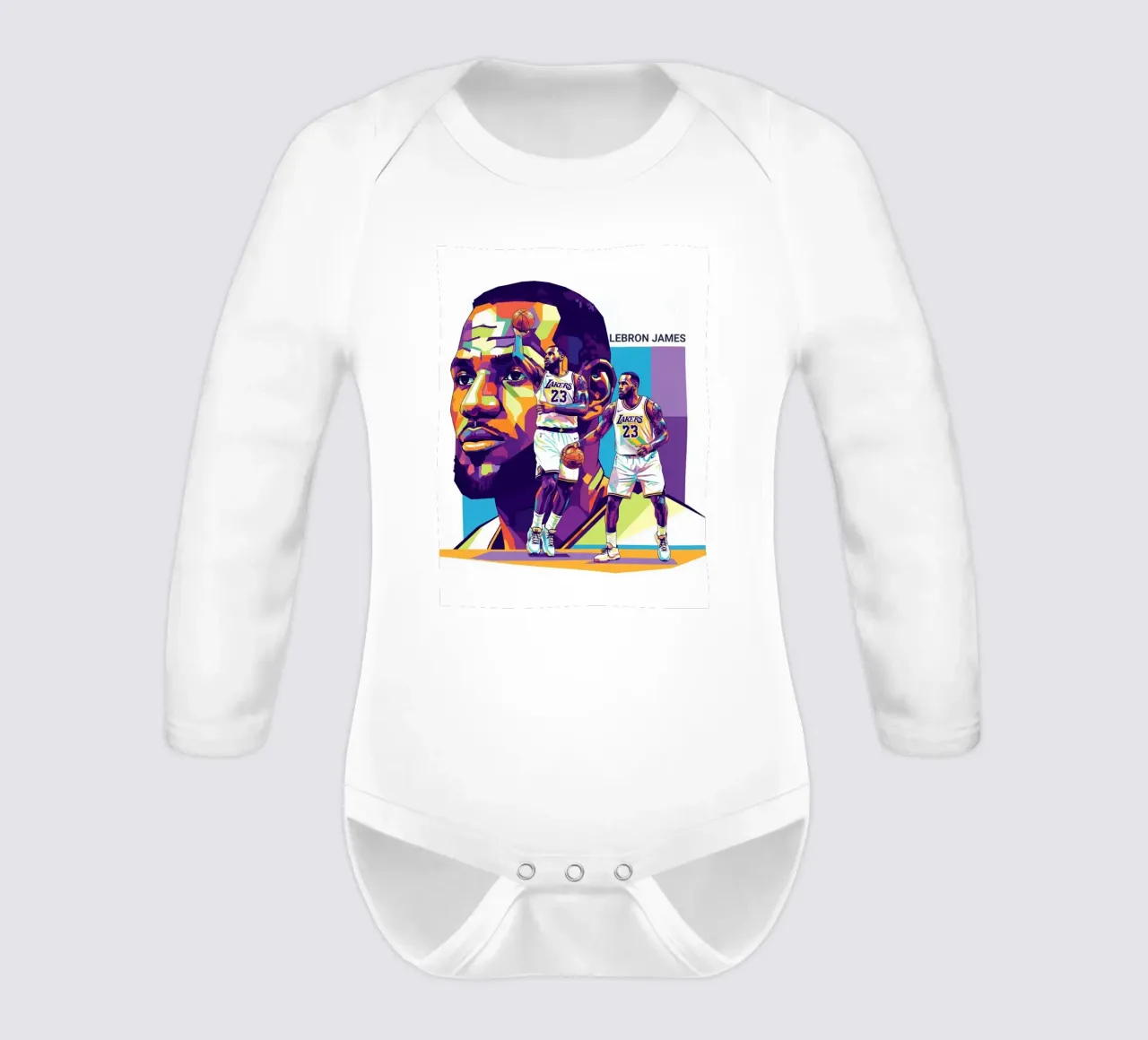 Lebron James-WPAP art style 2 body neonato maniche lunghe da Hantamrata
