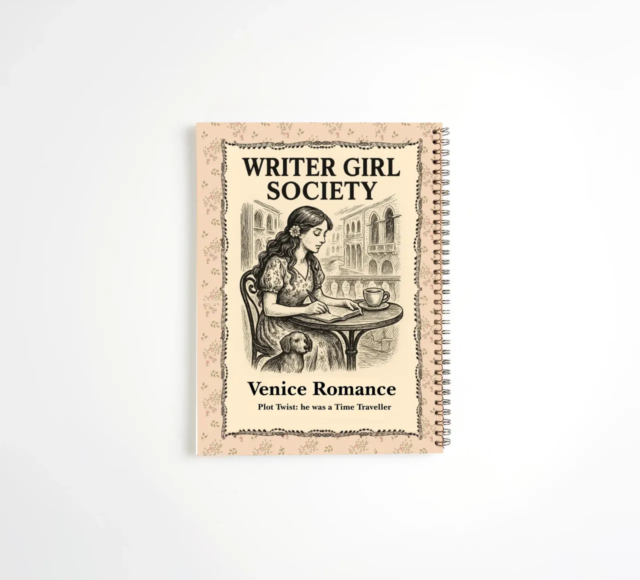 Writer Girls Society: Venice Romance notitieboek met spiraal van Taika Tori Art