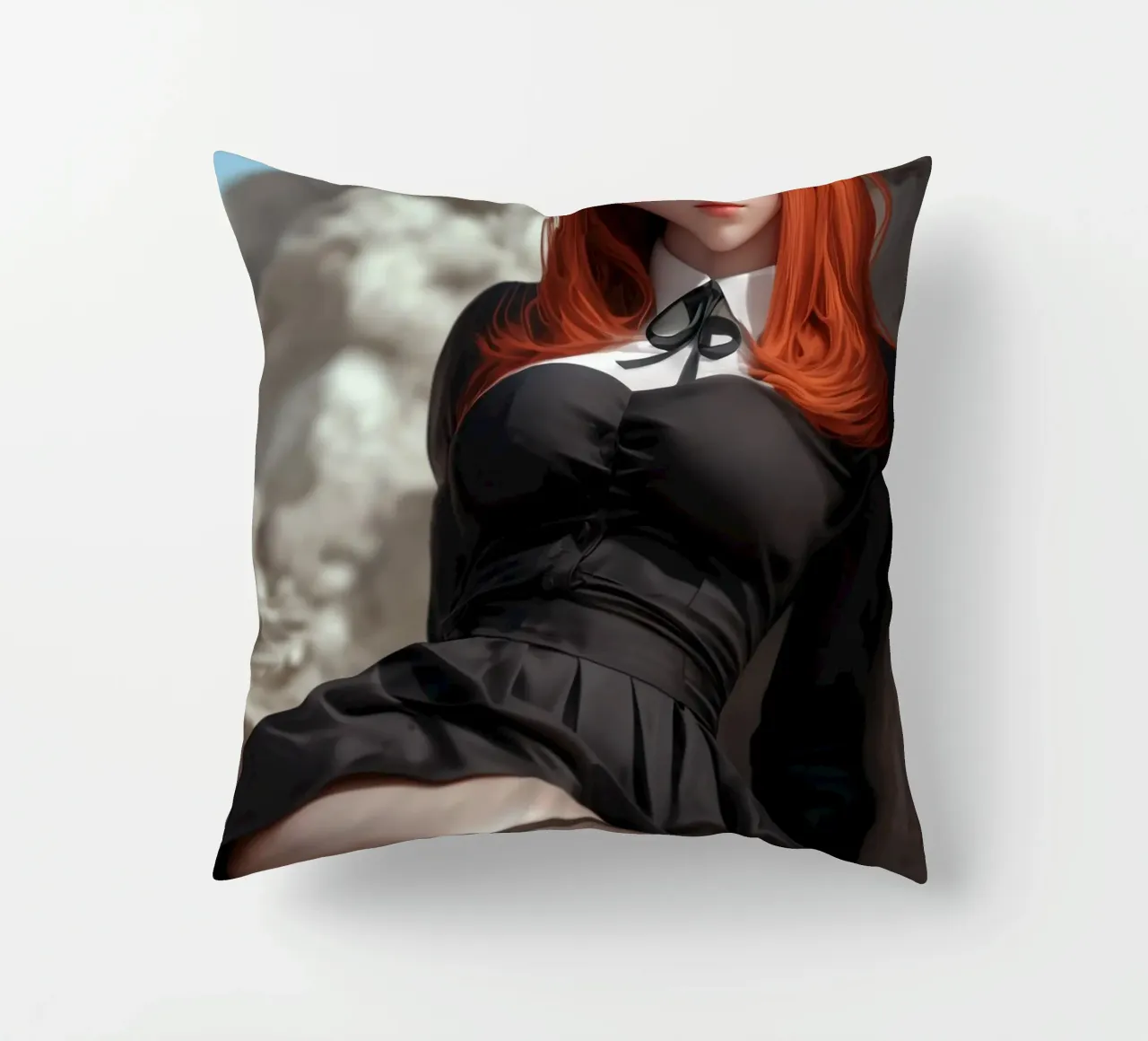 Makima Chainsaw Man Anime decorative cushion by Fleur de Lys