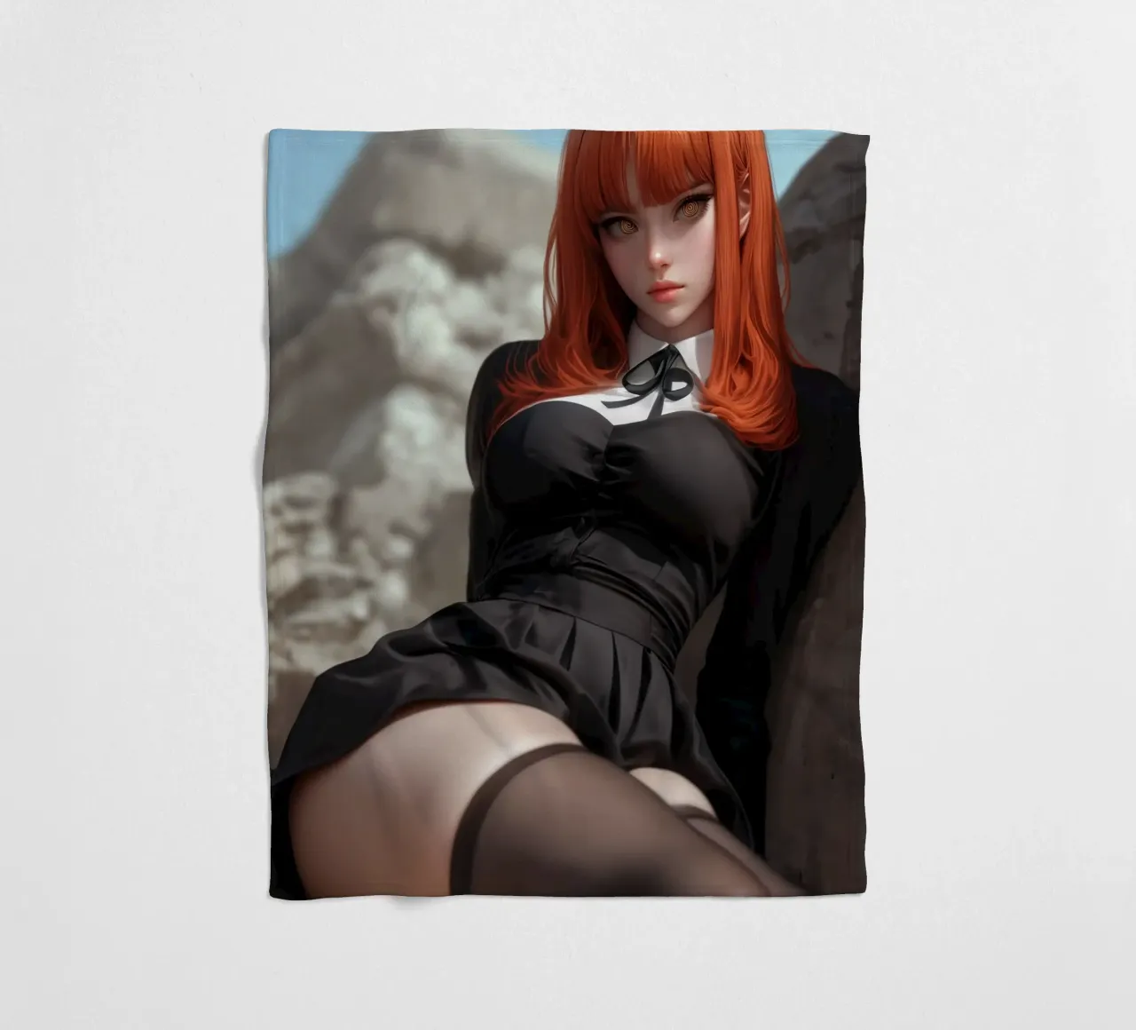 Makima Chainsaw Man Anime fleece blanket by Fleur de Lys