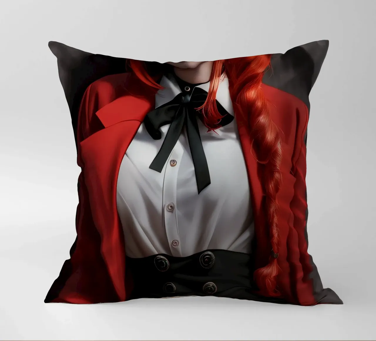 Makima Chainsaw Man Anime decorative cushion by Fleur de Lys