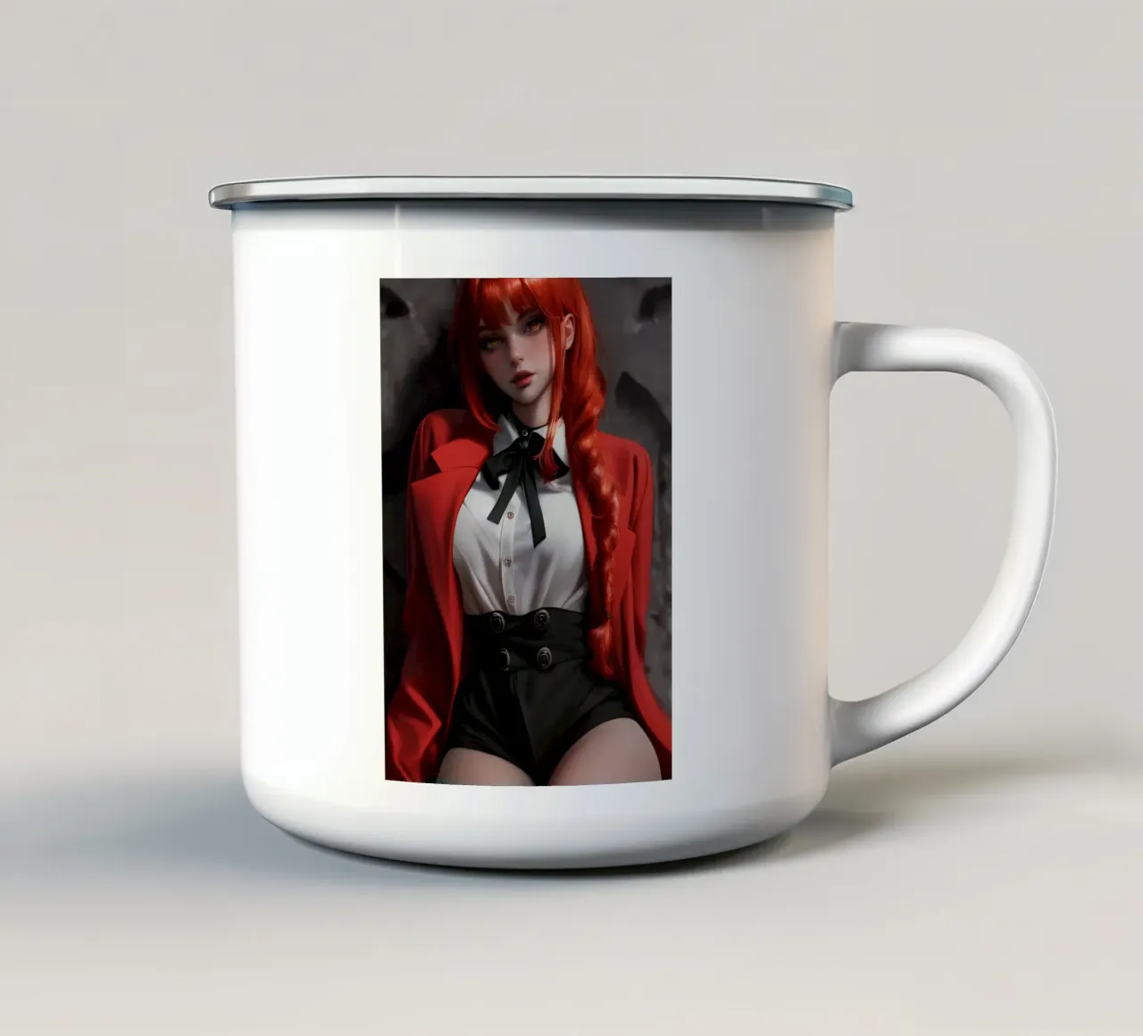 Makima Chainsaw Man Anime enamel mug by Fleur de Lys