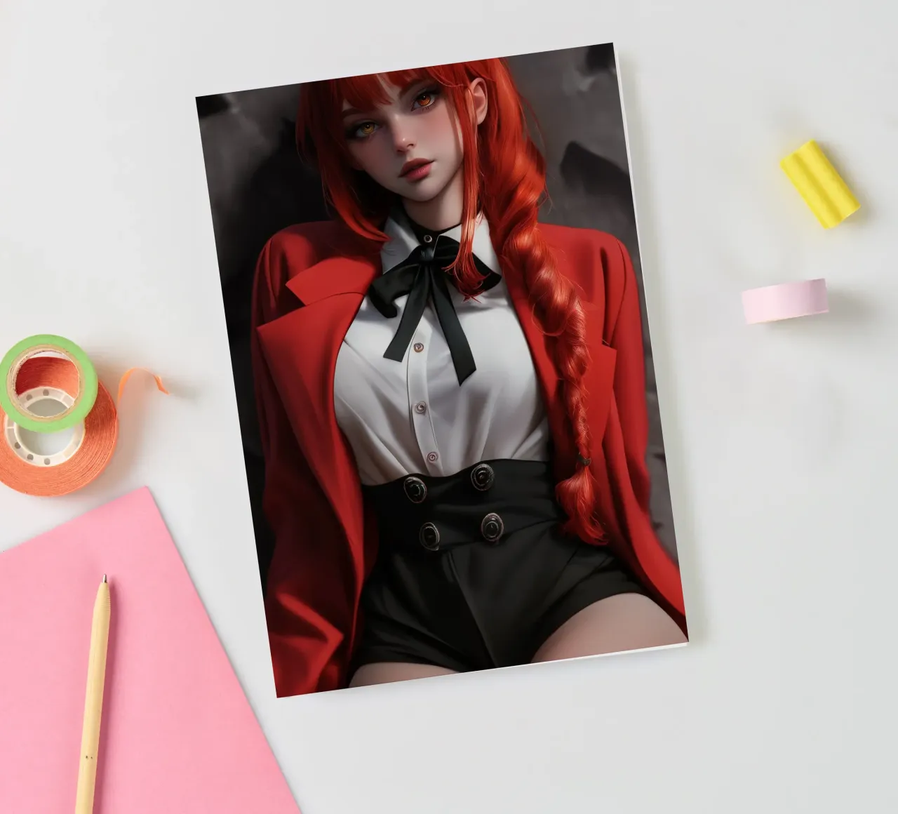 Makima Chainsaw Man Anime notebook by Fleur de Lys