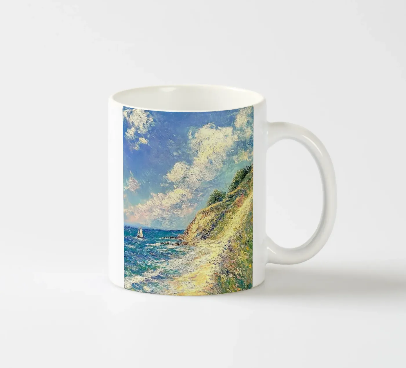 waves cliff ceramic mug by prindy