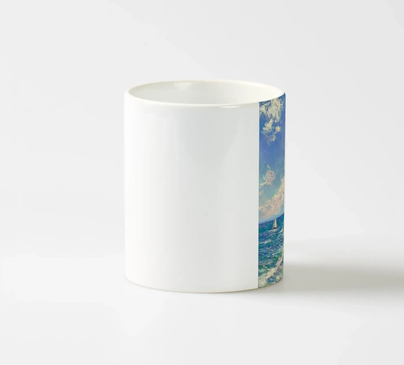 waves cliff ceramic mug by prindy