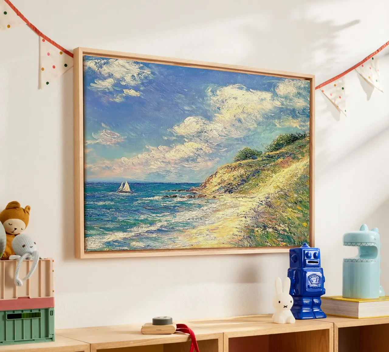 waves cliff canvas by prindy