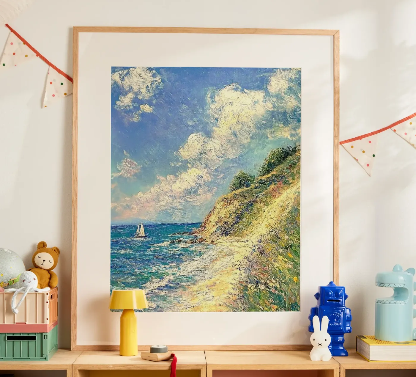 waves cliff poster by prindy