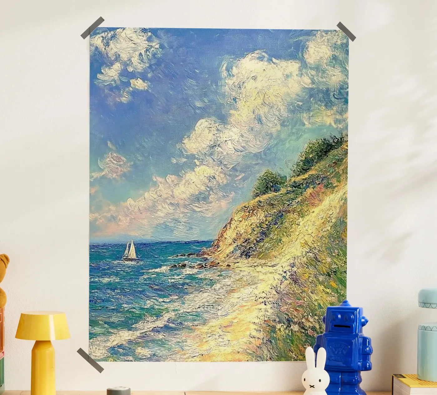 waves cliff poster by prindy