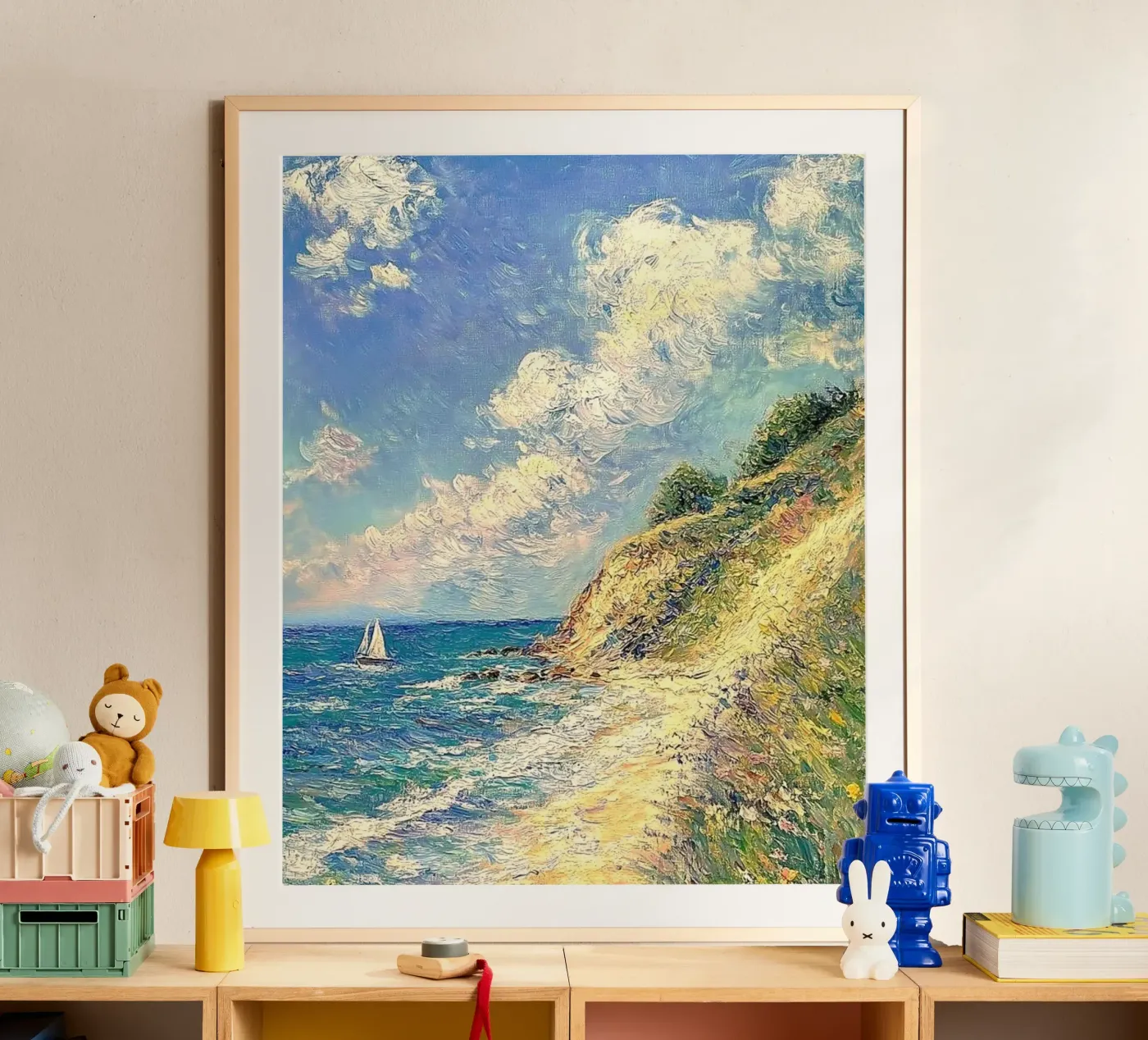 waves cliff poster by prindy