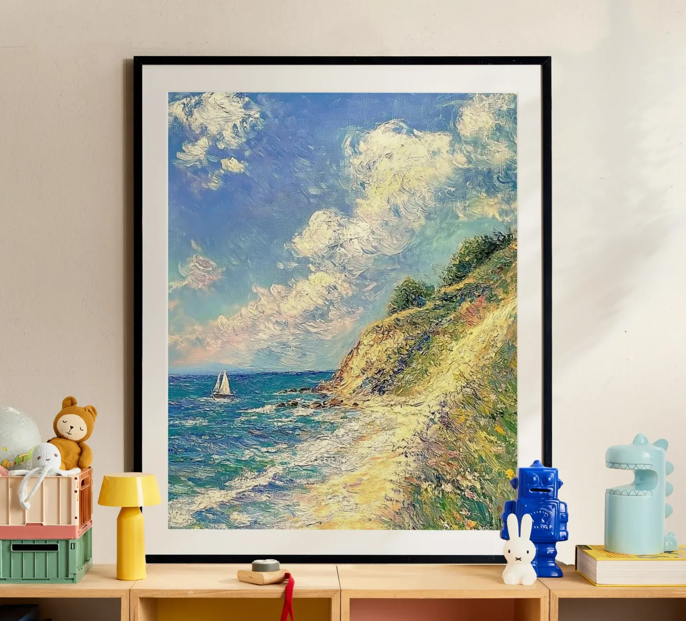 waves cliff poster by prindy
